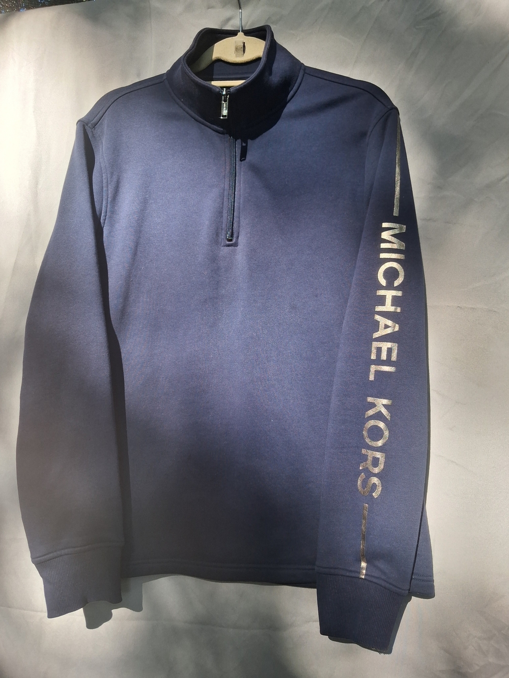 Michael Kors Half Zip Pullover Navy Blue Mens MEDIUM
